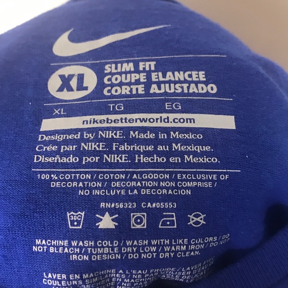 NIKE short sleeved blue scored graphic top XL - Picture 6 of 6